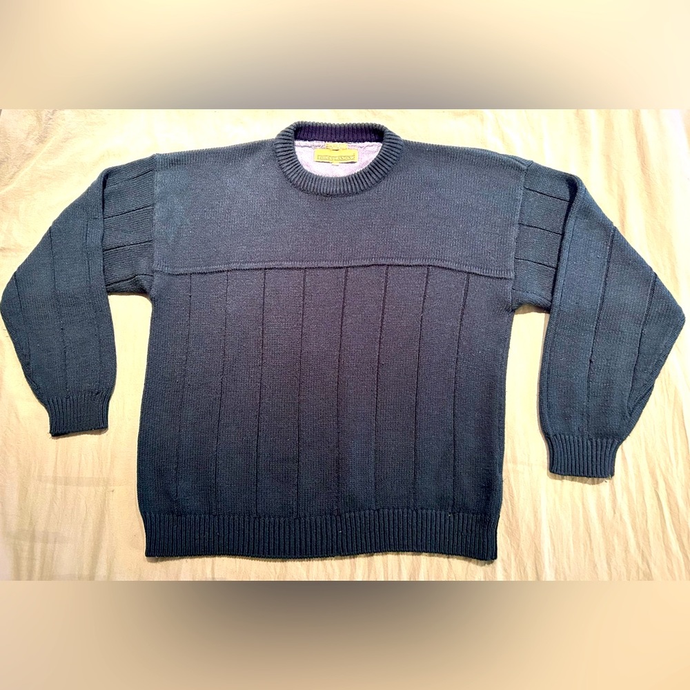 Vintage Green Chunky Textured Prides Landing Jumper Size L Dad Grandpa Sweater